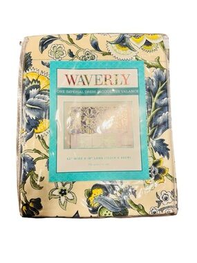 Waverly Imperial Dress Jacqueline Valance Porcelain Blue Yellow Floral 52"x18"